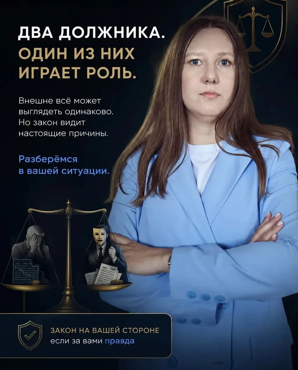 🎭 ДВА ДОЛЖНИКА. ОДИН ИЗ НИХ ИГРАЕТ РОЛЬ.

Представьте двух человек.

🔹 Первый действительно оказал