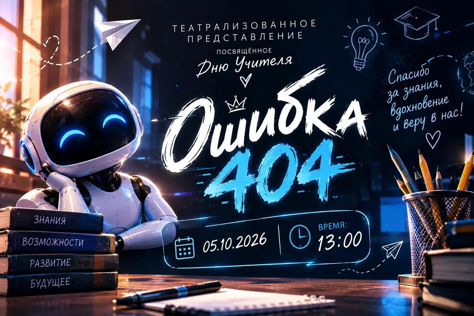 Уважаемые коллеги, приглашаем вас на театрализованный концерт «Ошибка 404», посвященный...