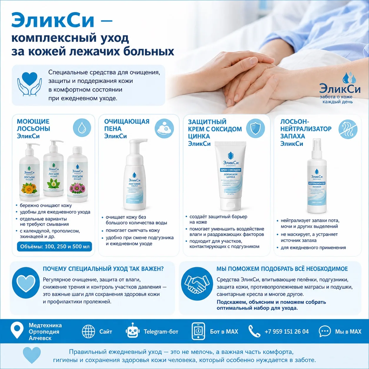 🩵 ЭликСи — комплексный уход за кожей лежачих больных