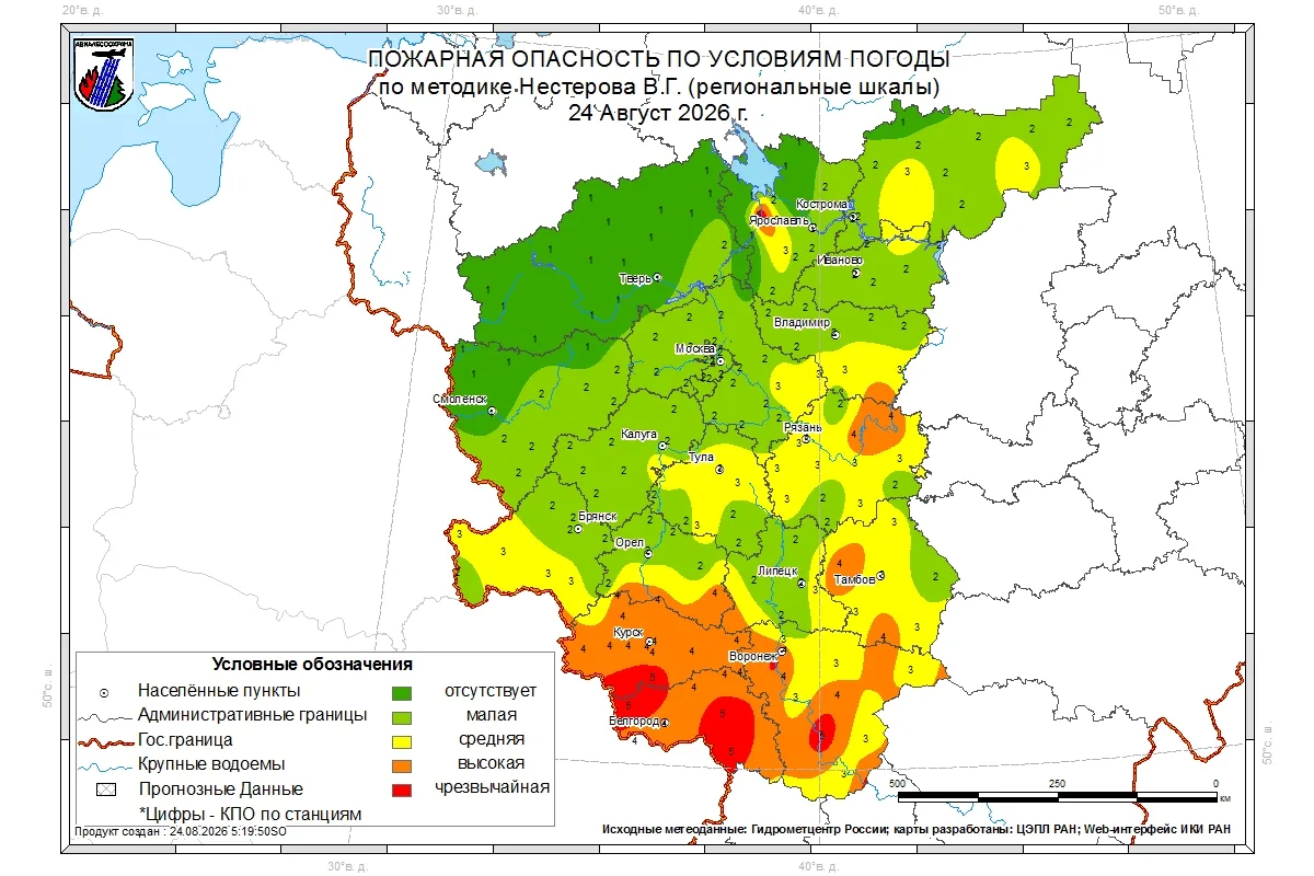О лесопожарной обстановке в лесах Ивановской области на 24 августа 2026 года🔥🌲
