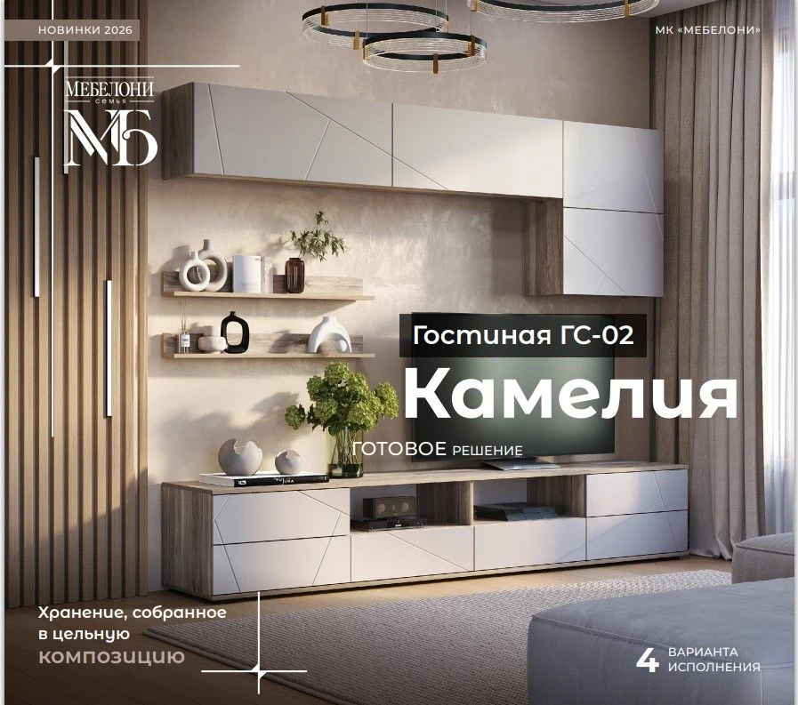 НОВИНКА ОТ ФАБРИКИ "BTS" Гостиная "Камелия" ГС-02!