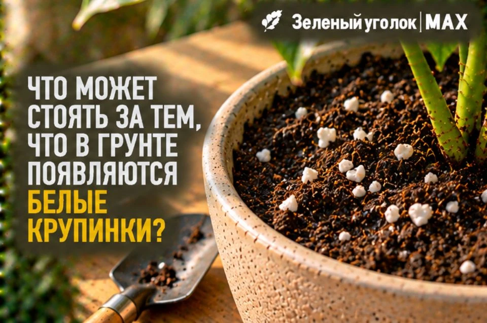 🪴 ЧТО МОЖЕТ СТОЯТЬ ЗА ТЕМ, ЧТО В ГРУНТЕ ПОЯВЛЯЮТСЯ БЕЛЫЕ КРУПИНКИ?