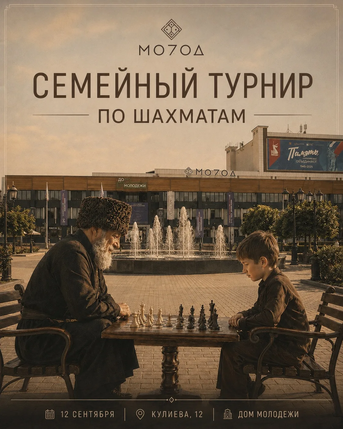 ♟ В Доме молодёжи пройдет первый семейный чемпионат по шахматам!