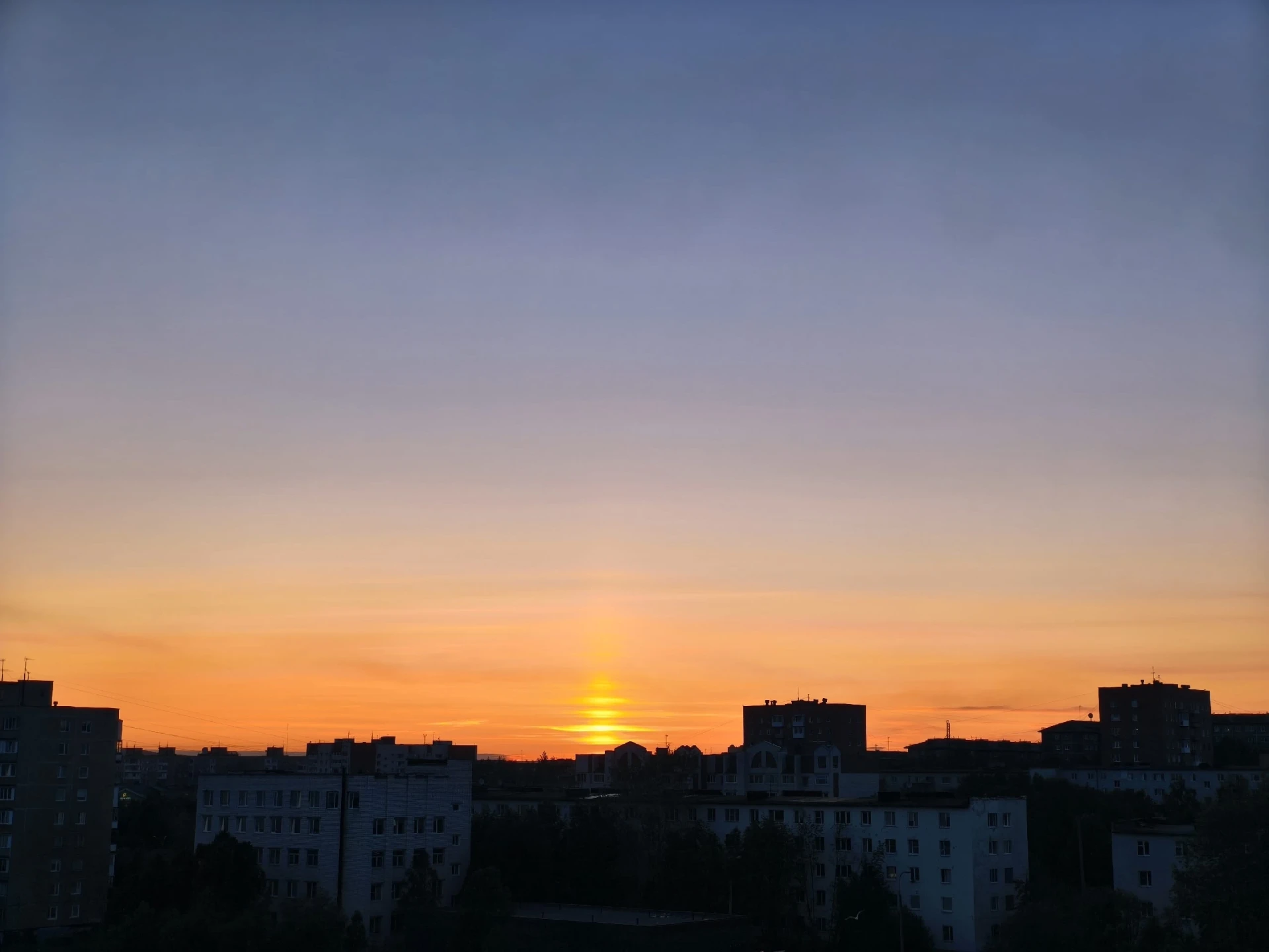 Солнечный столб сегодня на закате 🌅