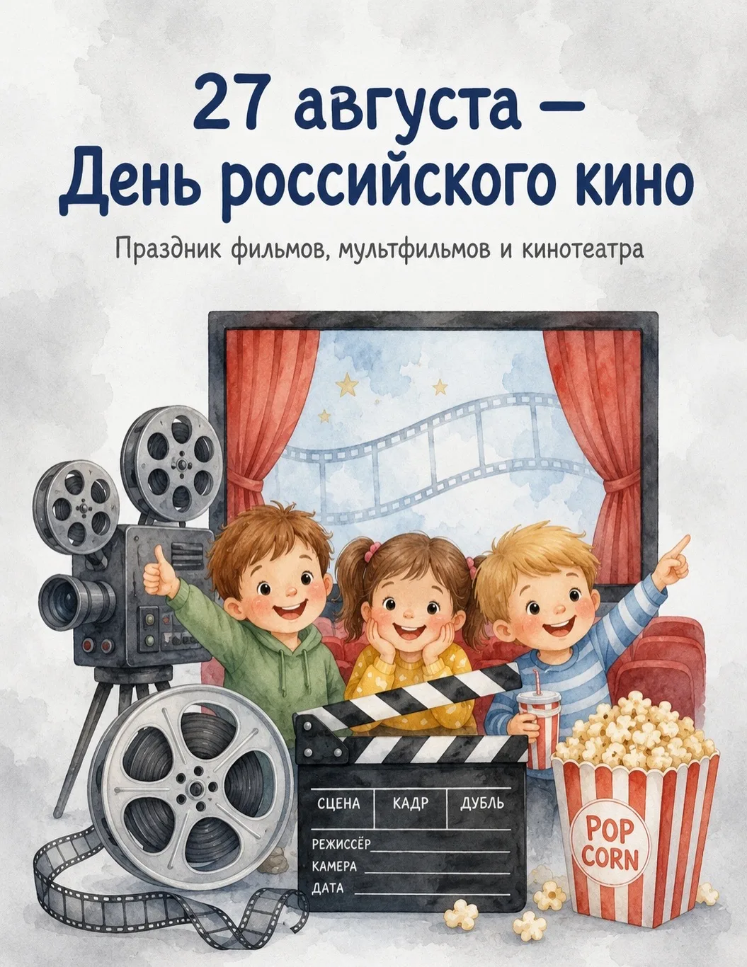 📍27 августа — День российского кино 🎥