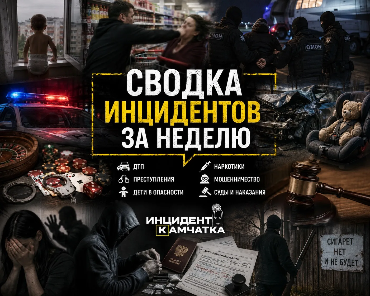⚡ Дети, ДТП, казино и криминал: громкие инциденты недели на Камчатке