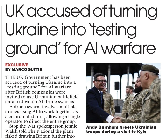«Британию обвинили в превращении Украины в тестовую площадку для ИИ-оружия». Об этом пи...