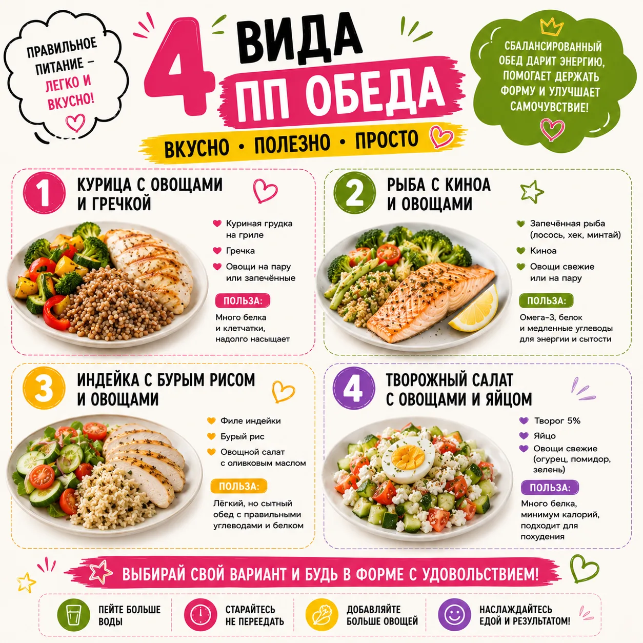4 варианта пп обеда