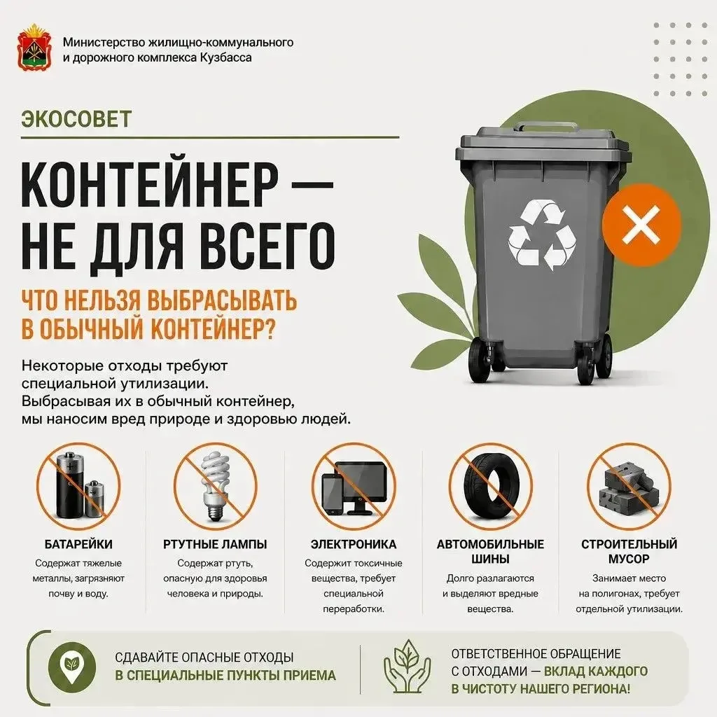 Что нельзя выбрасывать в обычный контейнер?