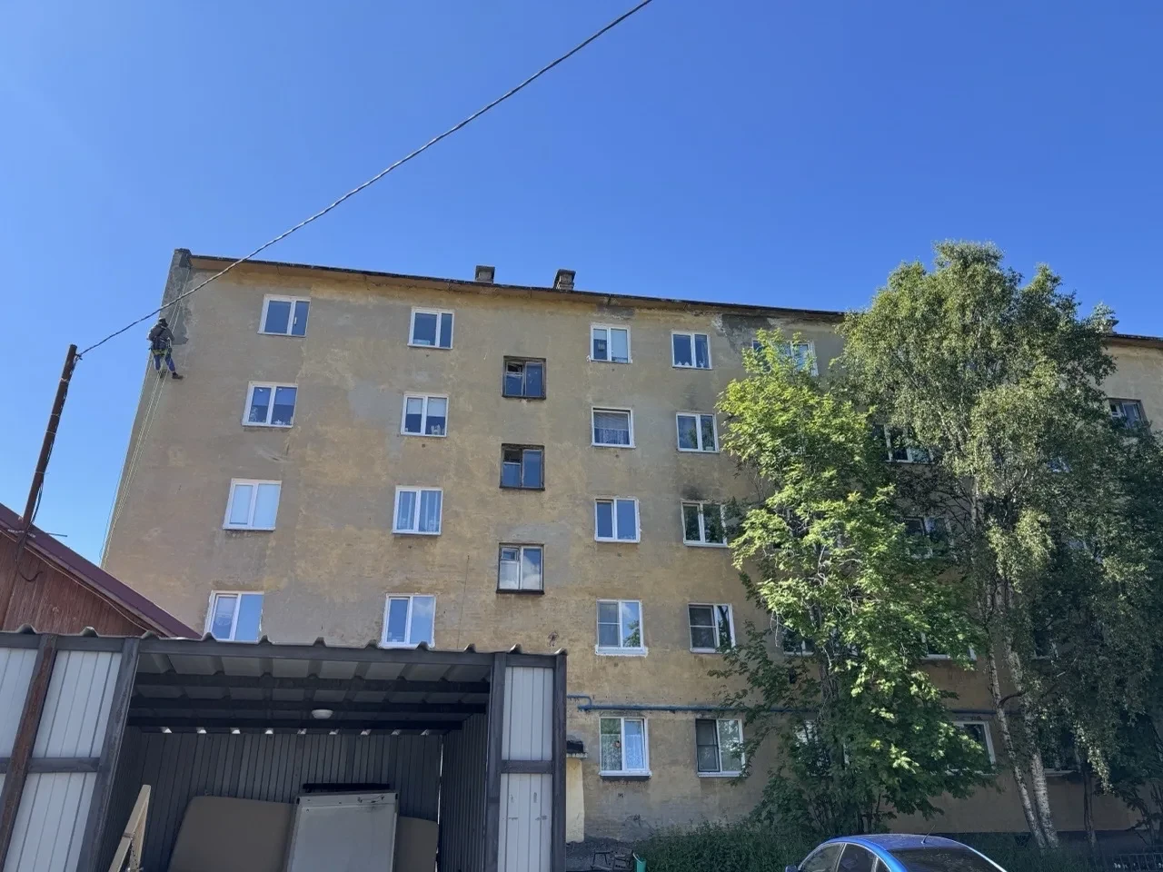 ✅Выполнены работы по частичному ремонту фасада МКД по адресу: