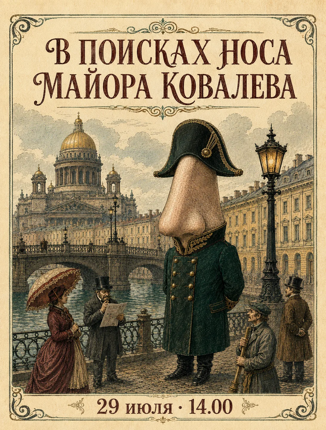 🌿 «В поисках носа майора Ковалева, или гротескный Петербург Гоголя» — бесплатная экскурсия 
👤 Экск