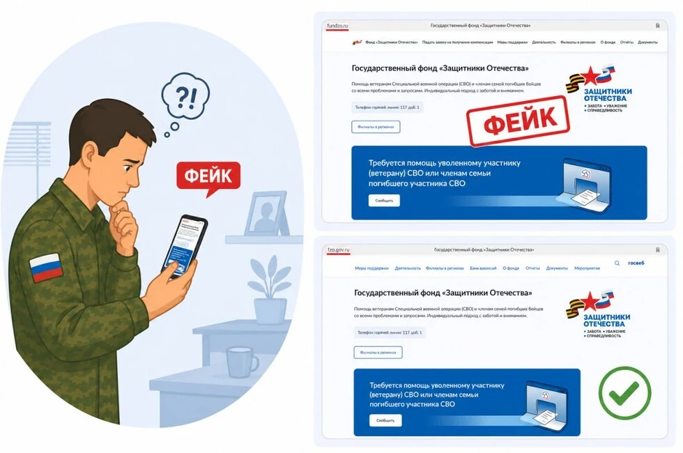 Мошенники создали фальшивый сайт госфонда «Защитники Отечества»