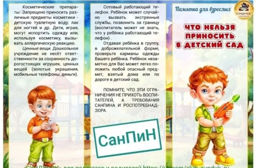 Дорогие родители! 

Важно поддерживать правила, касающиеся того, что нельзя приносить в детский сад.