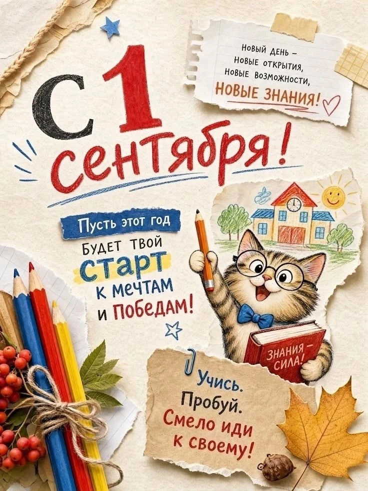 Снова за парту! ✨ Поздравляем с 1 сентября — Днём знаний!