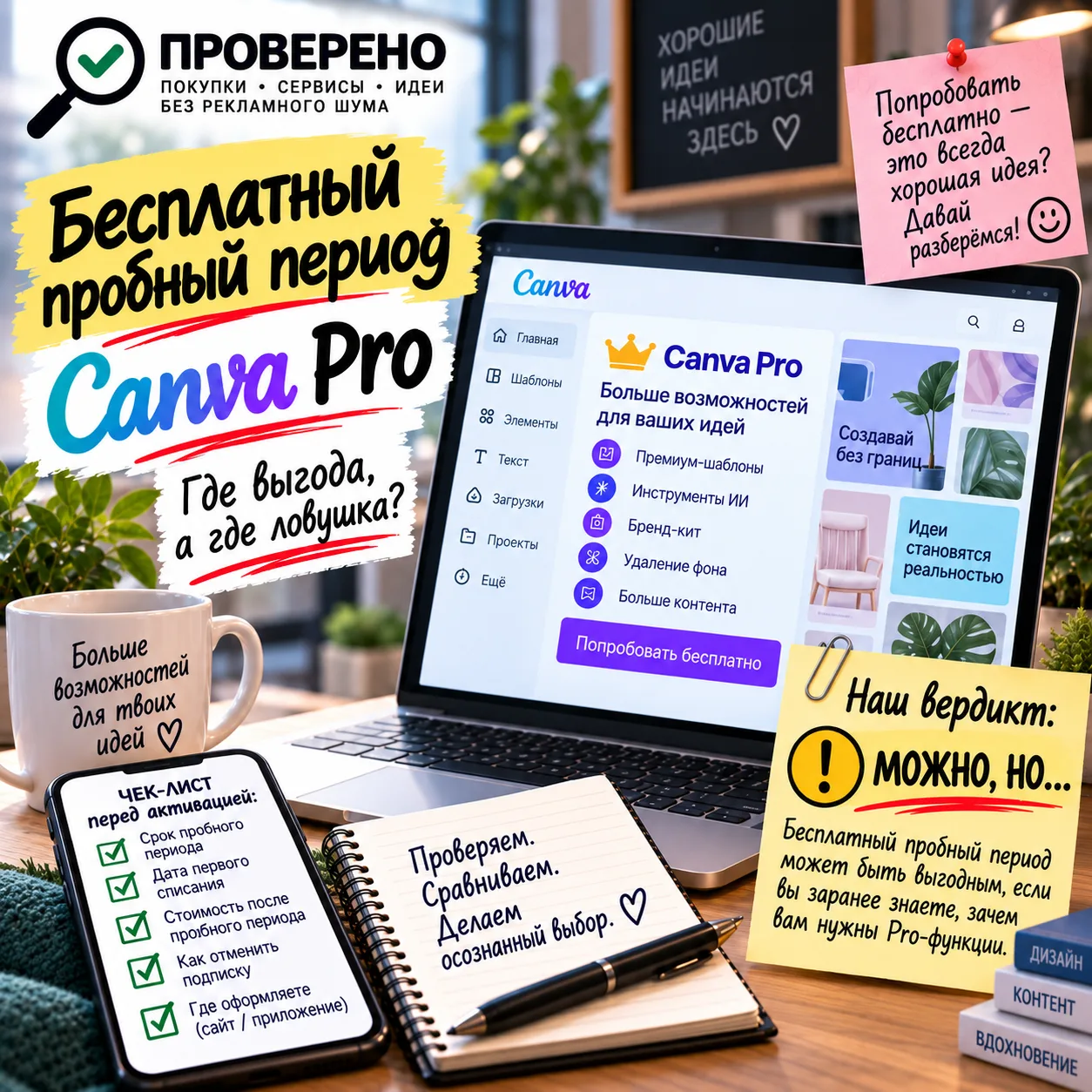 💰 Бесплатный пробный период Canva Pro: где выгода, а где ловушка?