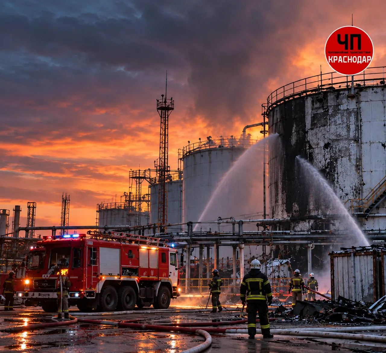 ⚡️ Пожар на нефтебазе в Павловской потушили после атаки БПЛА