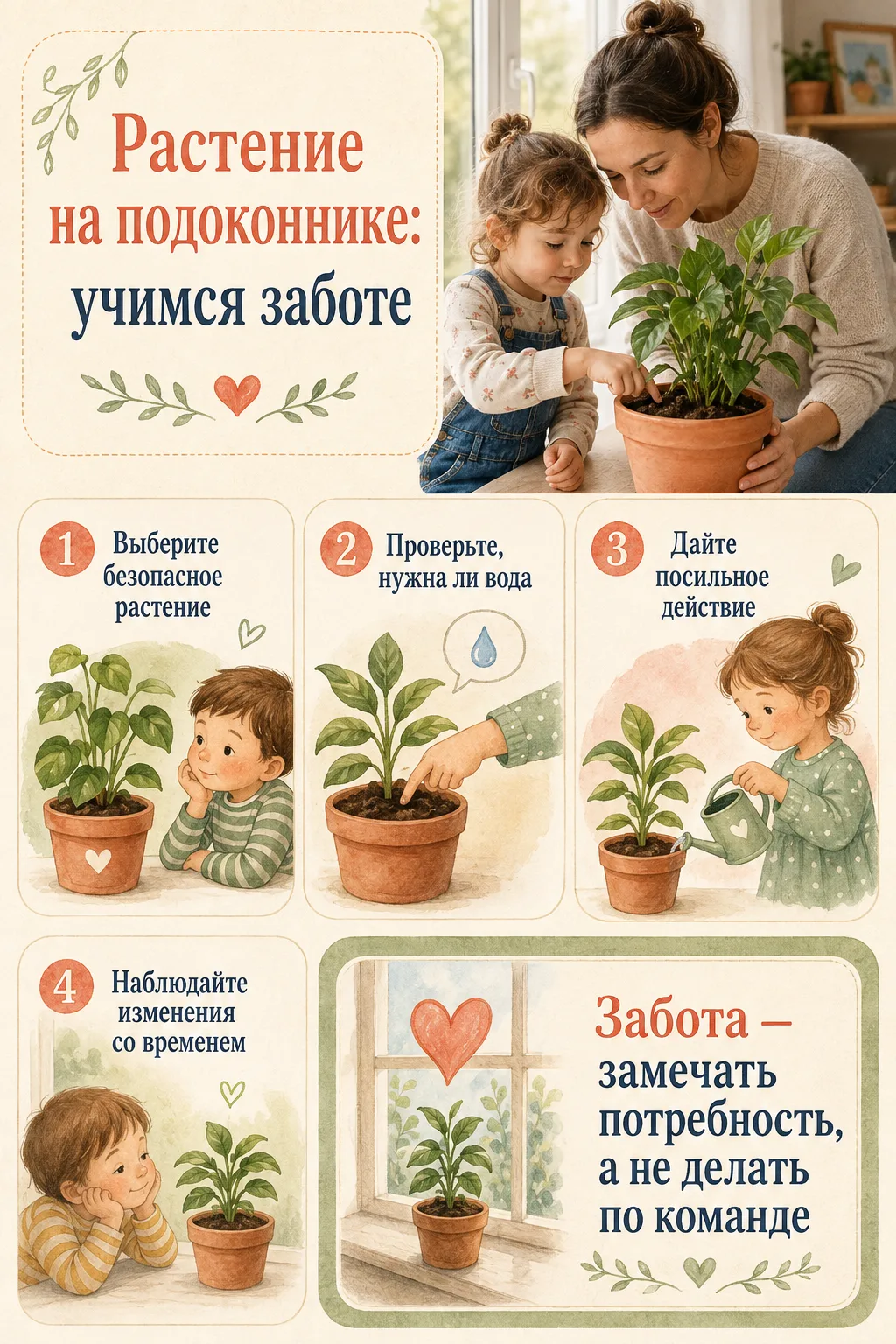 🪴 Растение на подоконнике: учимся заботе