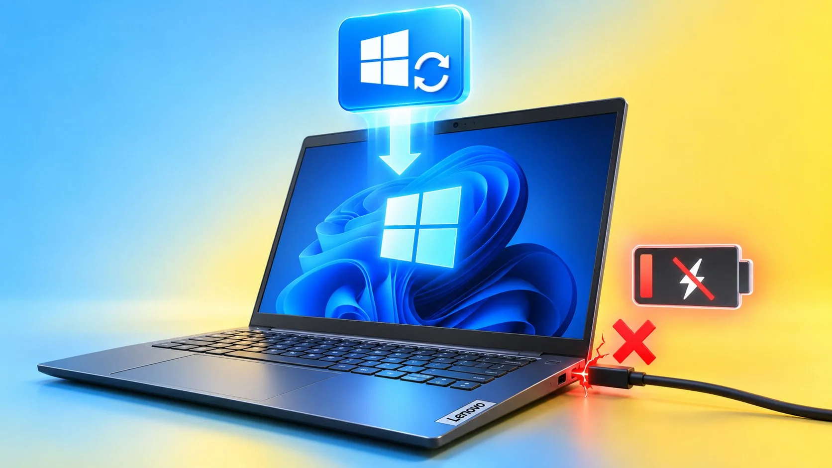 ⚠️ После обновления Windows 11 ноутбуки Lenovo теряют подключение к питанию