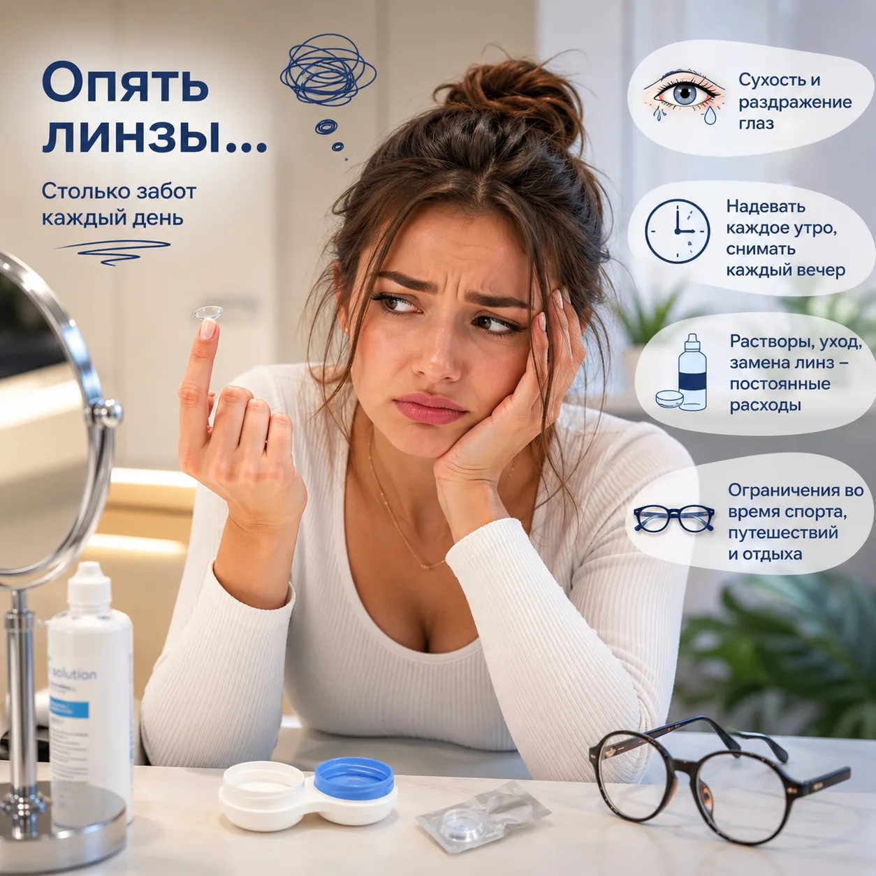 Как вам могут навредить очки и контактные линзы.

Очки и контактные линзы мы искренне любим. Они пом