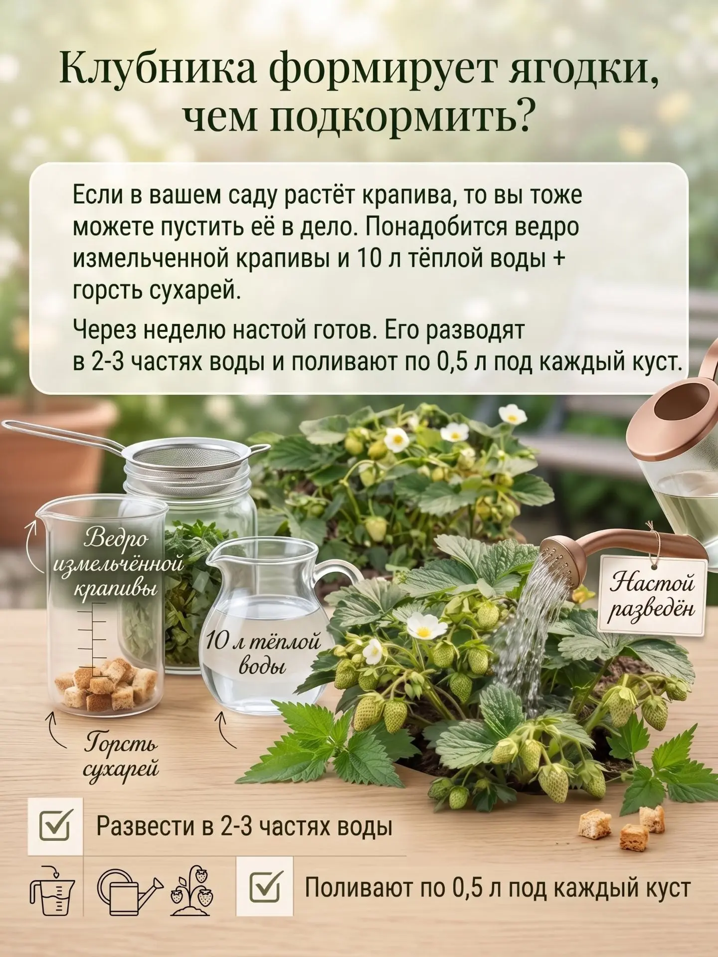 ☀️Чем подкормить клубнику🍓 во время плодоношения?

Когда на клубнике начинают формироваться ягоды, 