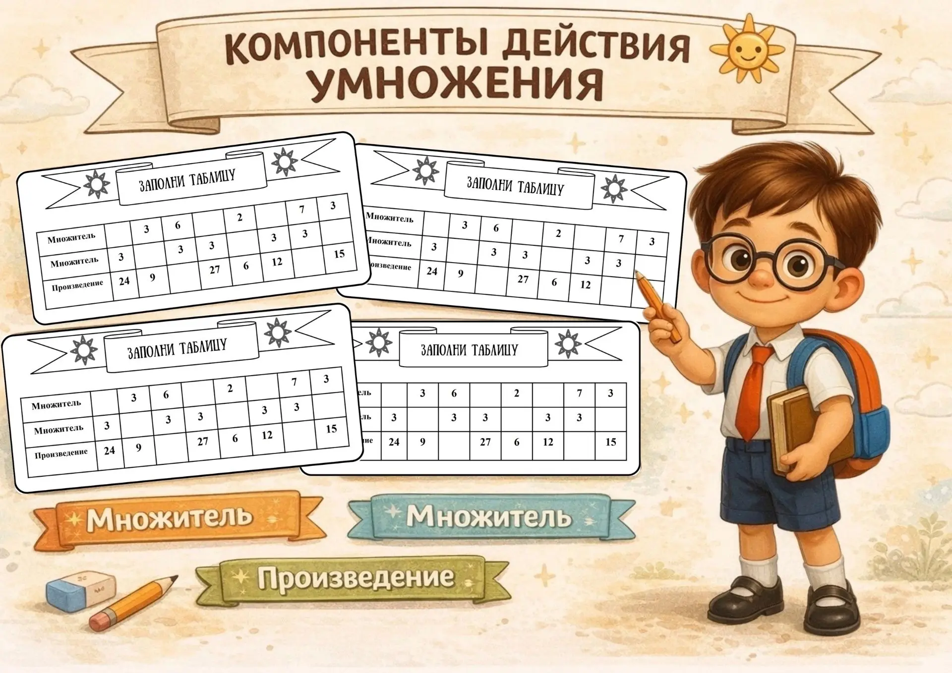 Карточки по математике для работы по теме «Компоненты действия умножения»

Все материалы можно найти