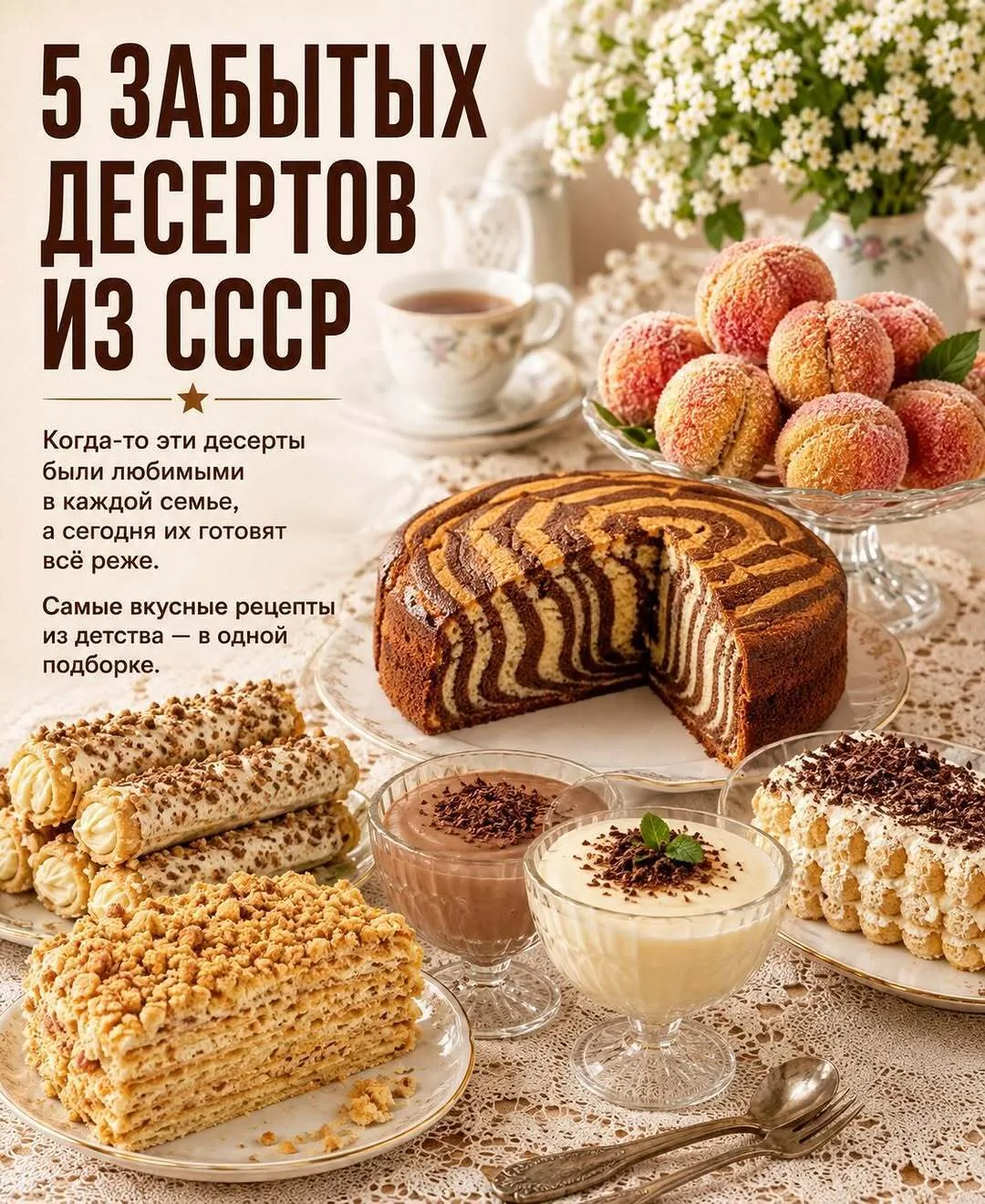 5 забытых десертов из СССР, сохраняй и подписывайся