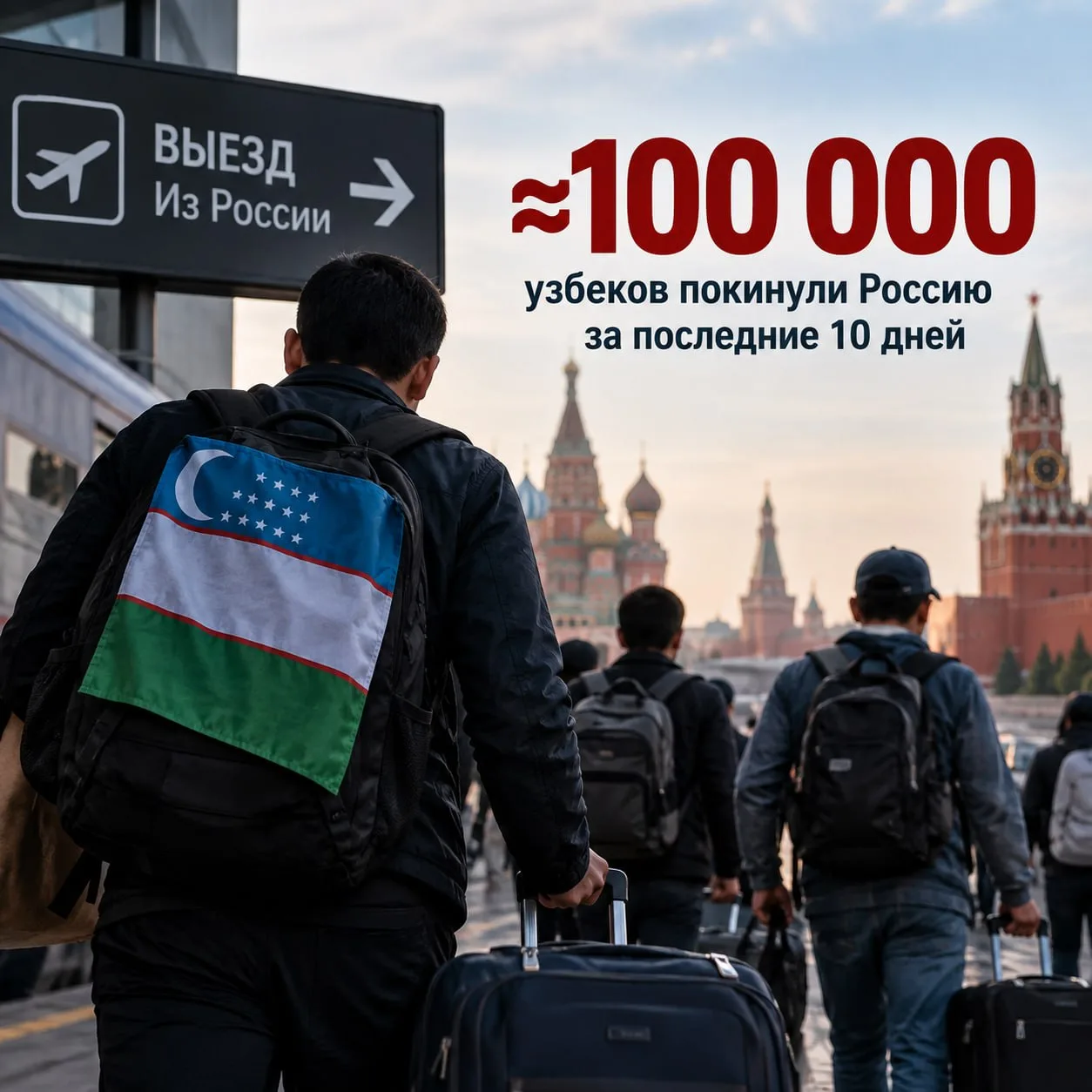 ❗️ Почти 100 тысяч узбеков покинули Россию за последние 10 дней, следует из данных Аген...