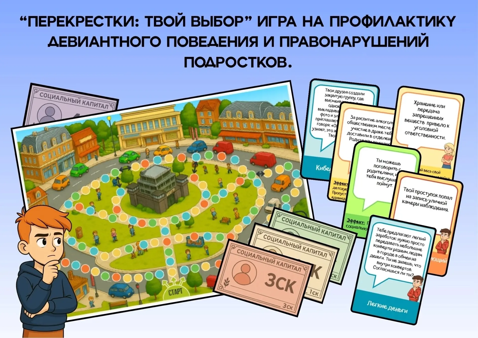 «Перекрестки: твой выбор» 
‼Новая настольная психологическая игра-бродилка ‼, направленная на профил