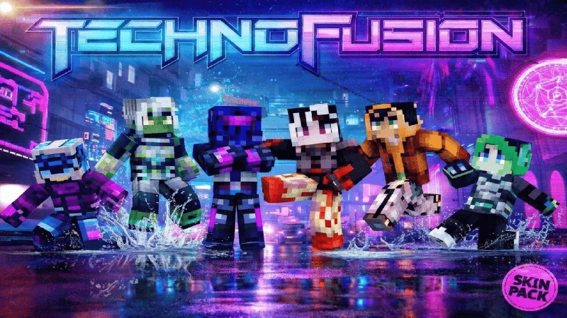 Skin Pack "Techno Fusion" Нарядитесь в 44 потрясающих скина в стиле техно-фьюжн! Сверкающая неоновая