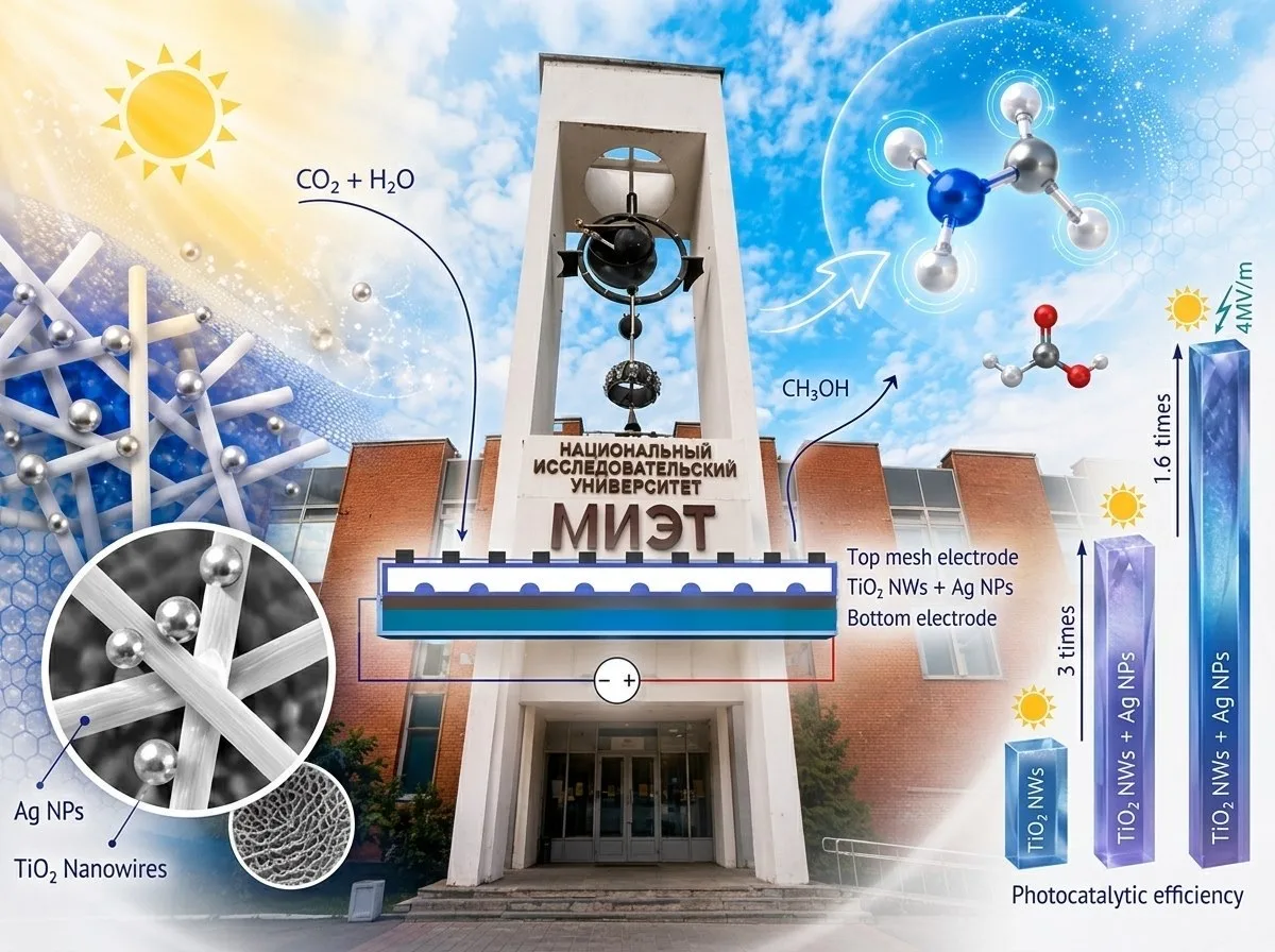 🔬 Учёные МИЭТа увеличили выход спирта из углекислого газа почти в пять раз

Исследователи нанесли н