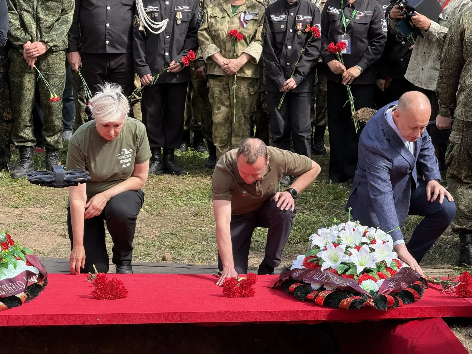 Сегодня в Барятинском округе принял участие в церемонии захоронения бойцов Красной Арми...