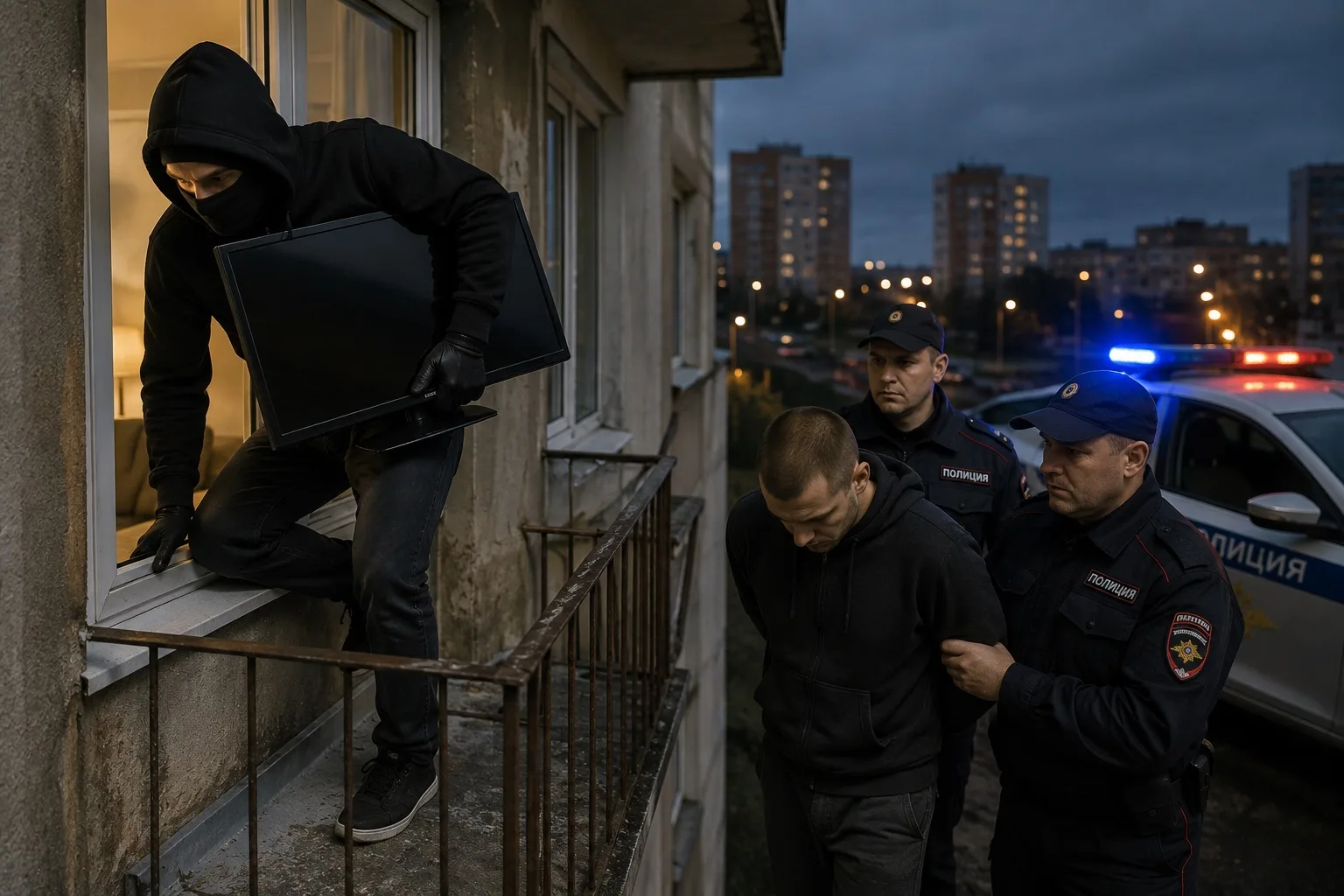 В Череповце вор украл телевизор через балкон, а потом помогал его «искать»
