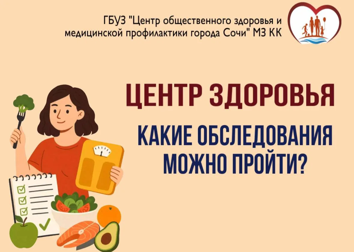 ГБУЗ «Центр общественного здоровья и медицинской профилактики города Сочи» предлагает п...