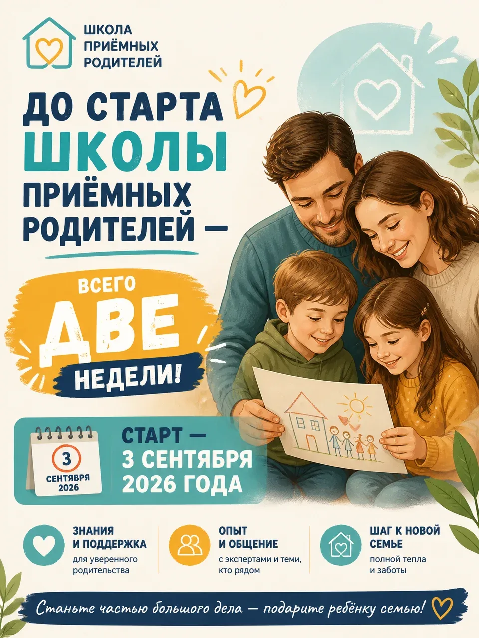 Осталось всего две недели до начала занятий в Школе приемных родителей, которая стартуе...