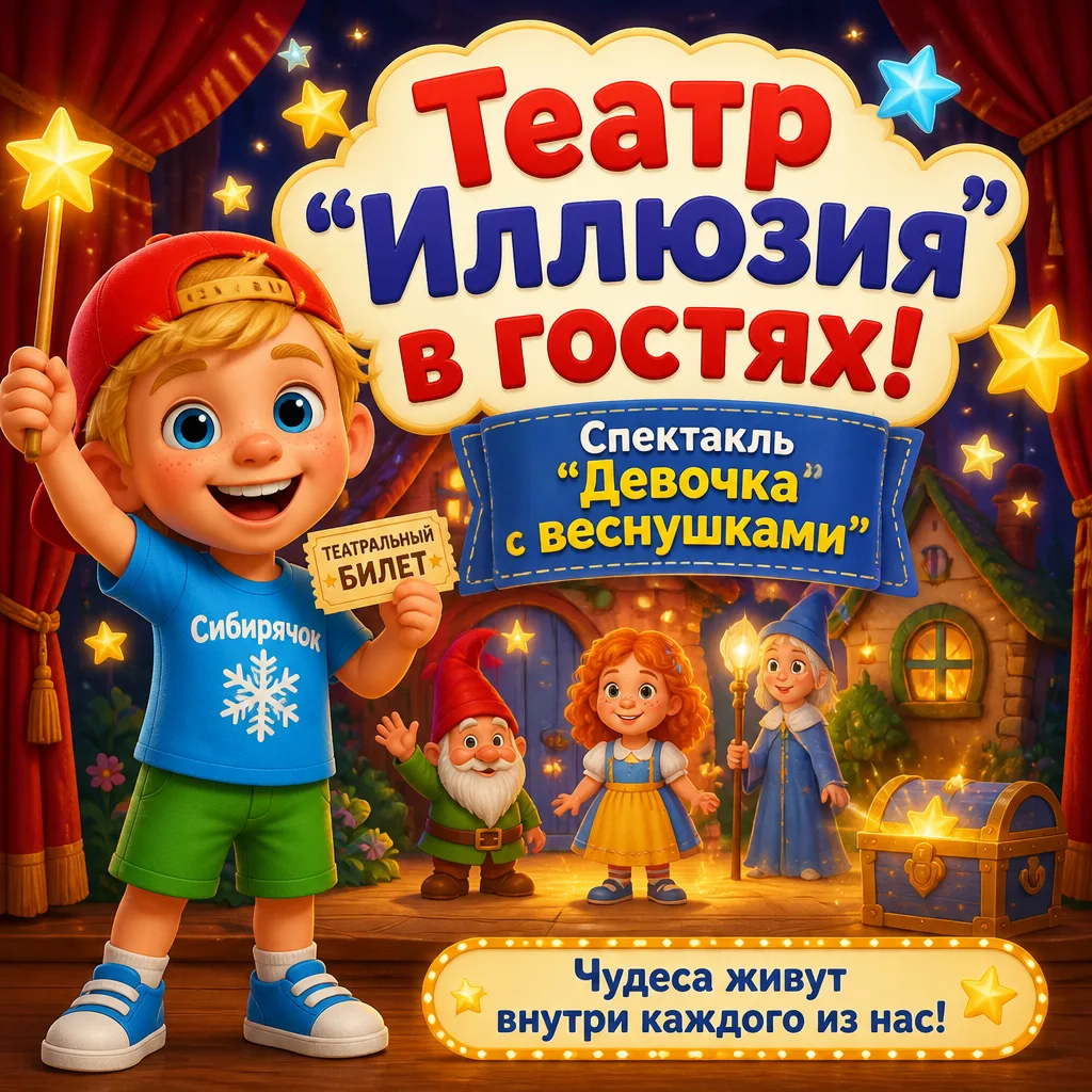 В «Сибирячке» прошёл спектакль театра «Иллюзия» — «Девочка с веснушками»!