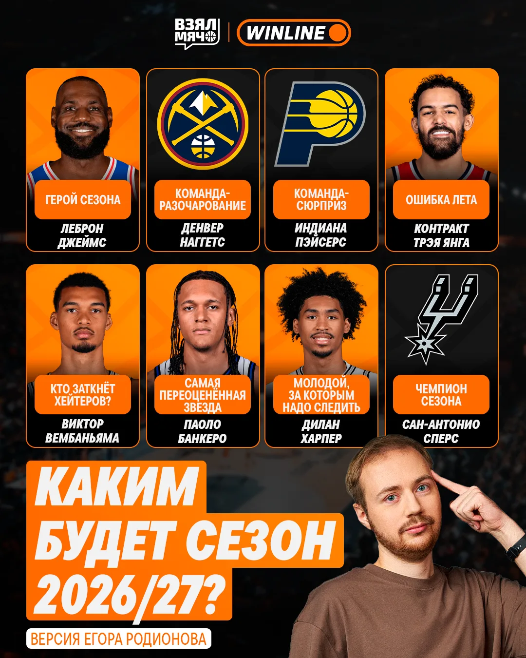 🔮 Леброн станет героем сезона, «Сан-Антонио» — чемпионом, а «Индиана» всех удивит