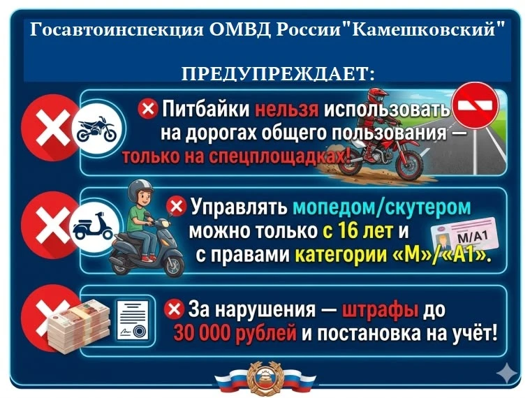 👮‍♂️❗На территории Камешковского муниципального округа сотрудники Госавтоинспекции ОМВД России по Ка