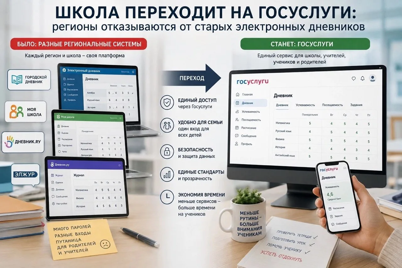 Привычный электронный дневник могут отключить: школы постепенно переводят на единые гос...