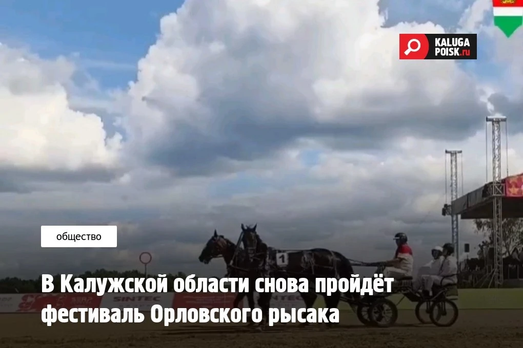 15 августа в Тарусском округе пройдёт фестиваль Орловского рысака, который объединит уч...