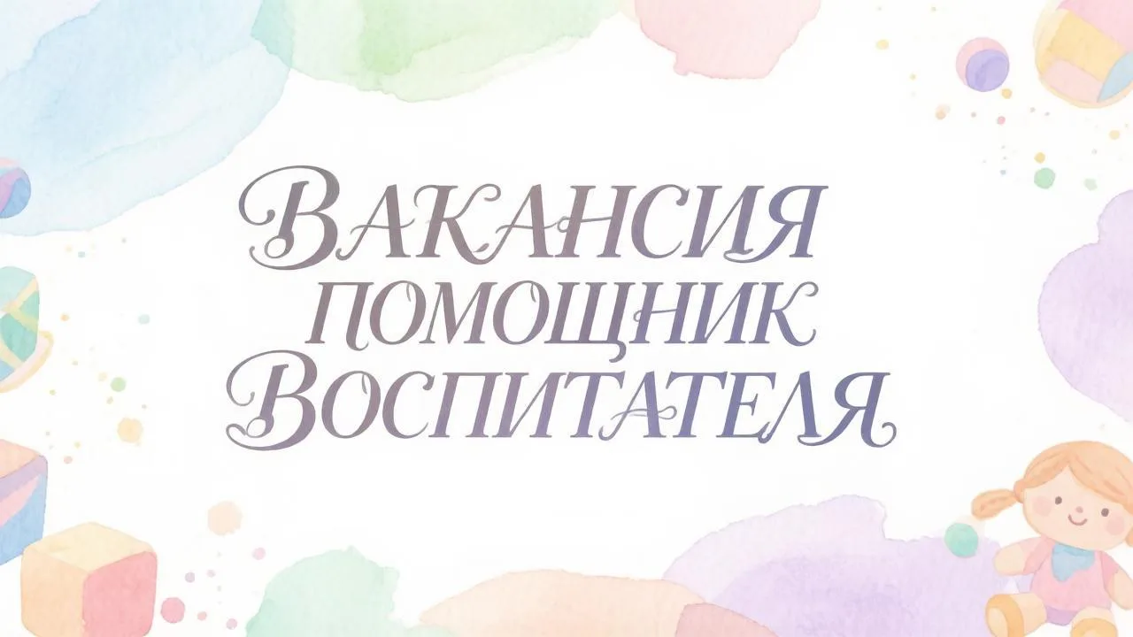 Присоединяйся к нашей дружной команде 🌟  
Мы ищем помощника воспитателя в тёплый и заботливый детск