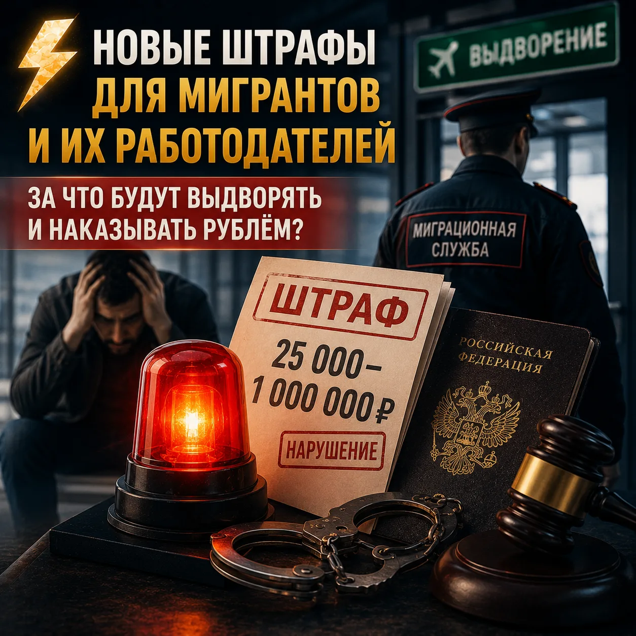 ⚡️ Новые штрафы для мигрантов и их работодателей: за что будут выдворять и наказывать р...