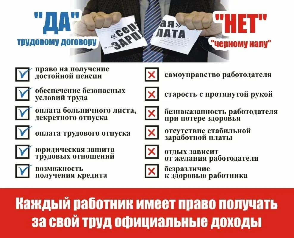 Нелегальная работа — это риск без будущего. Оформляйте трудовые отношения официально!