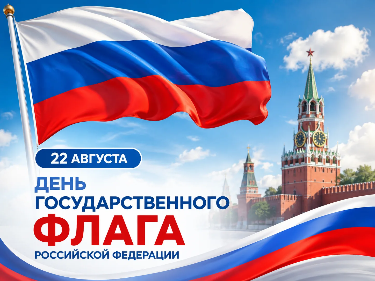 🇷🇺 22 августа — День Государственного флага России!