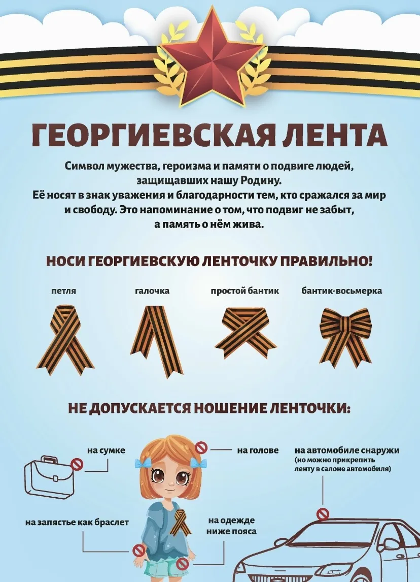 КАК ПРАВИЛЬНО НОСИТЬ ГЕОРГИЕВСКУЮ ЛЕНТУ