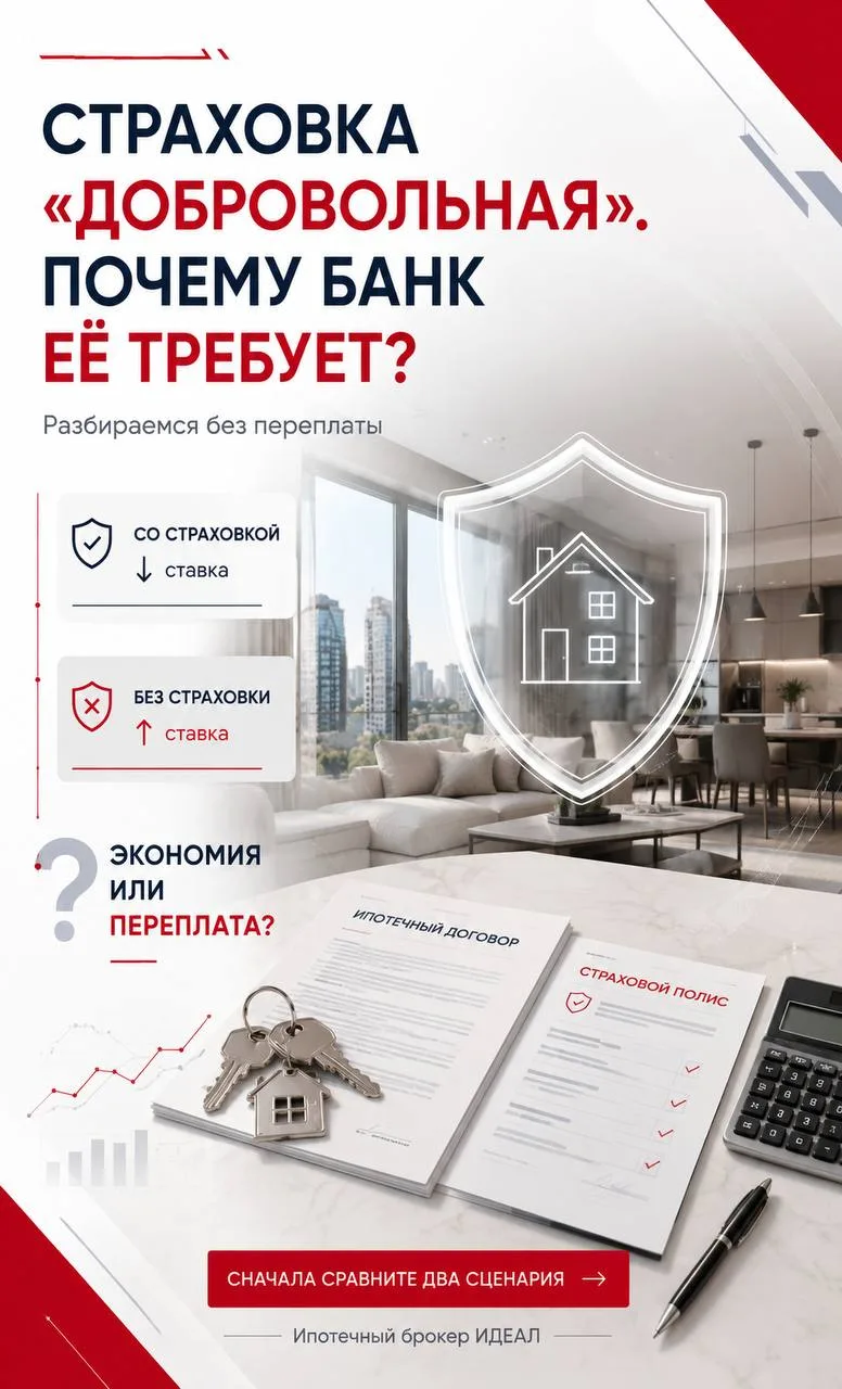 Страховка при ипотеке - почему банк её требует, хотя это «добровольно»? 🤷‍♂️🏠