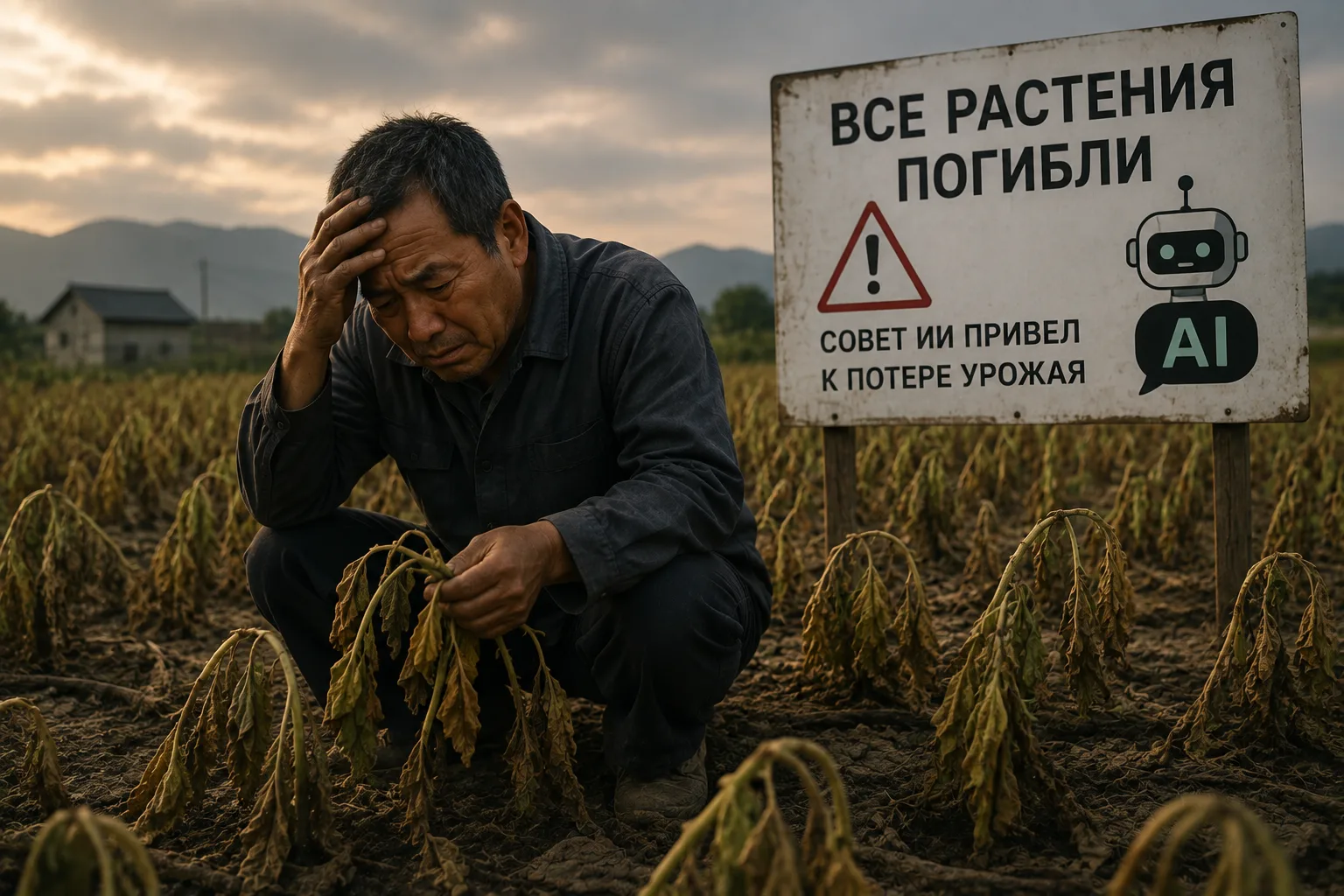 Китайский фермер уничтожил 25 акров урожая, последовав советам ИИ