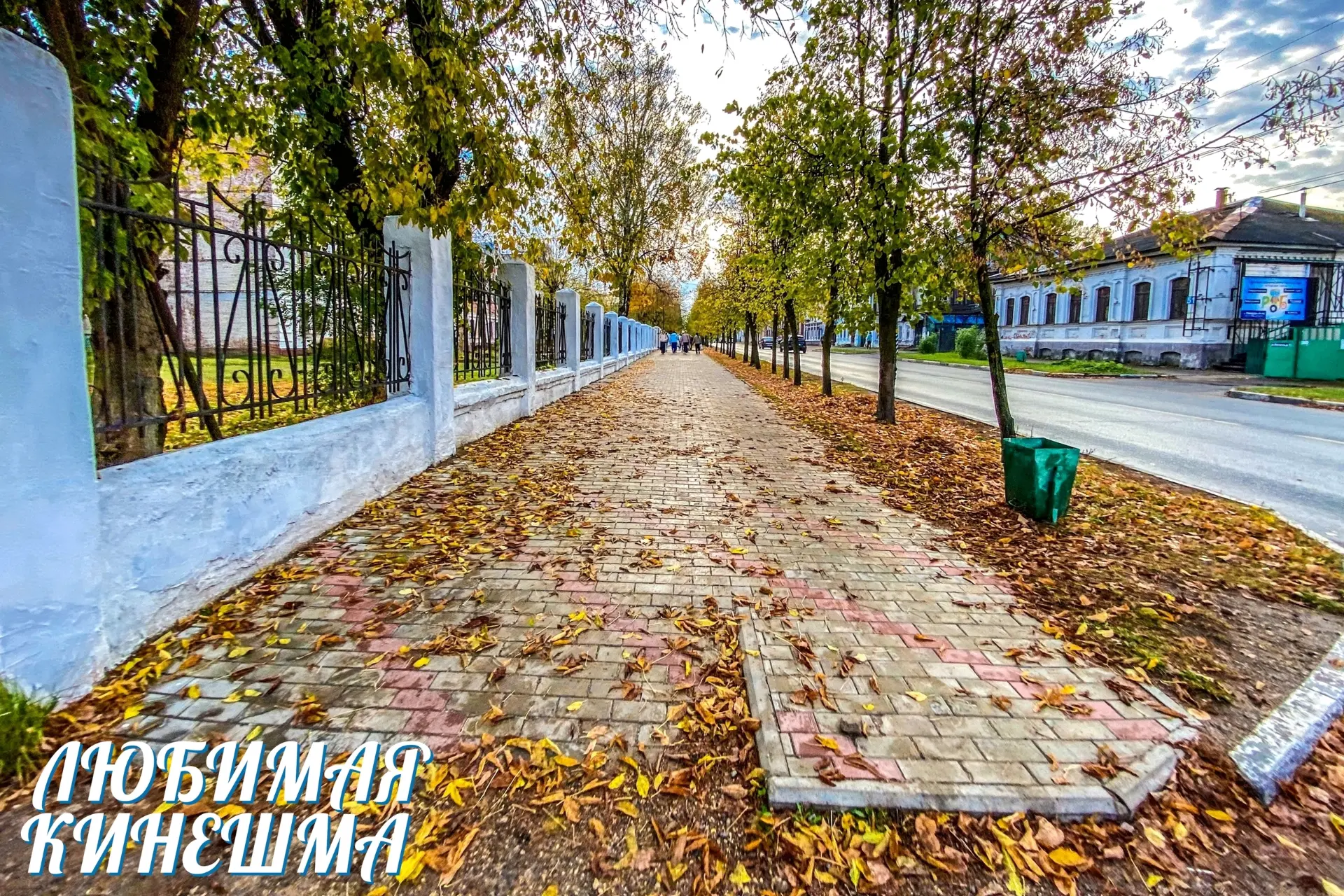 Осенняя листва на улице Ленина