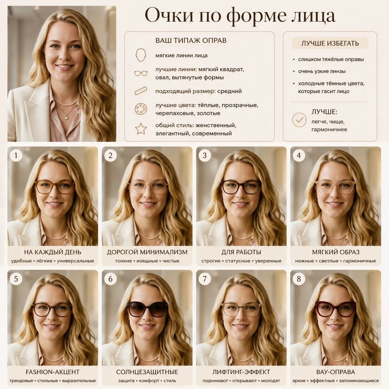 Подбираем очки по форме лица, загружаем фото по ссылке👇