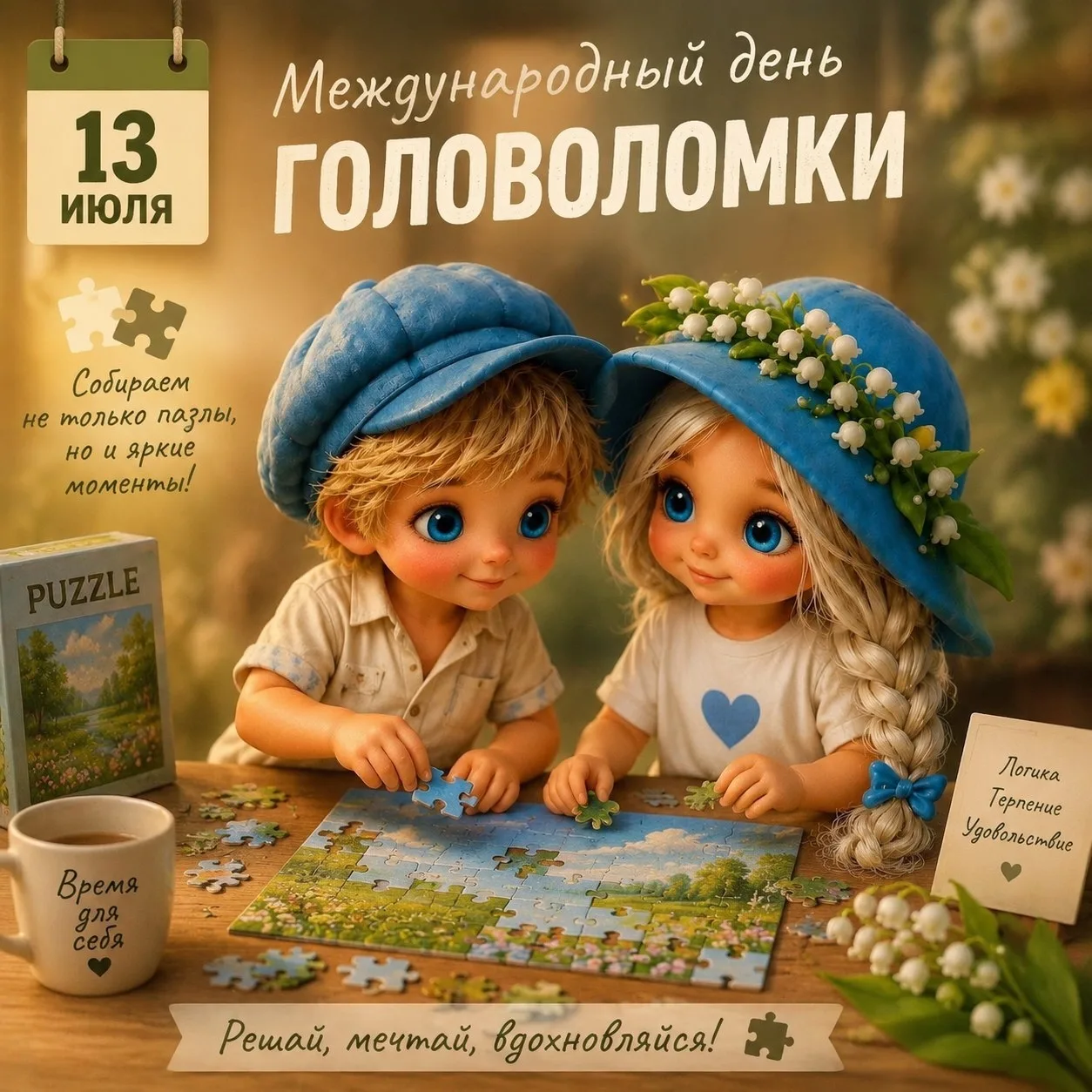 Доброе утро, друзья!
Сегодня 13 июля — Международный день головоломки!

Этот праздник приурочен ко д