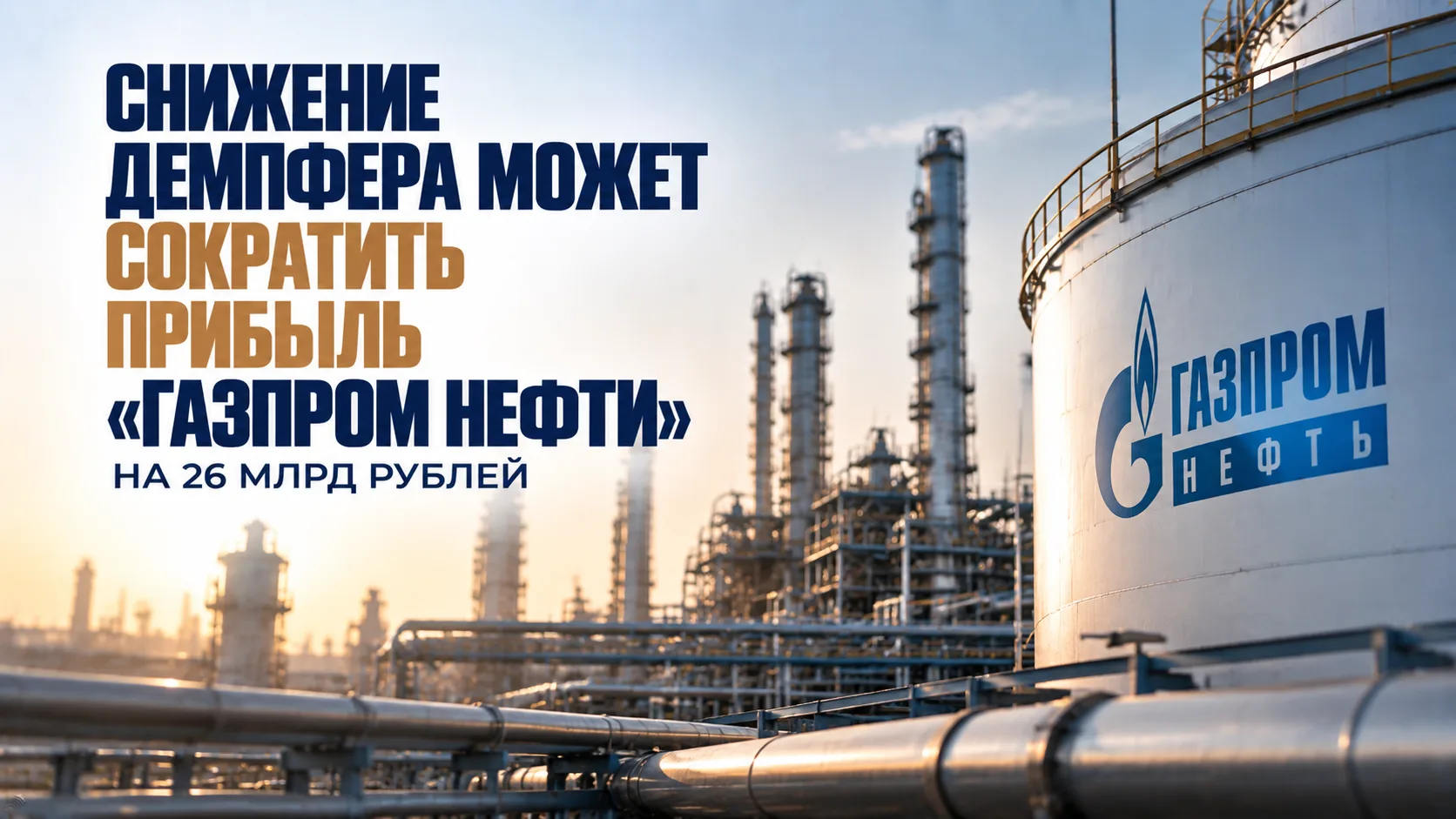 Снижение демпфера может сократить прибыль «Газпром нефти» на 26 млрд рублей
